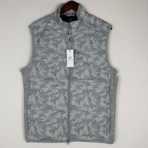NEW Southern Tide PerfVest Mens M Abercorn Silver Camo Full Zip Performance